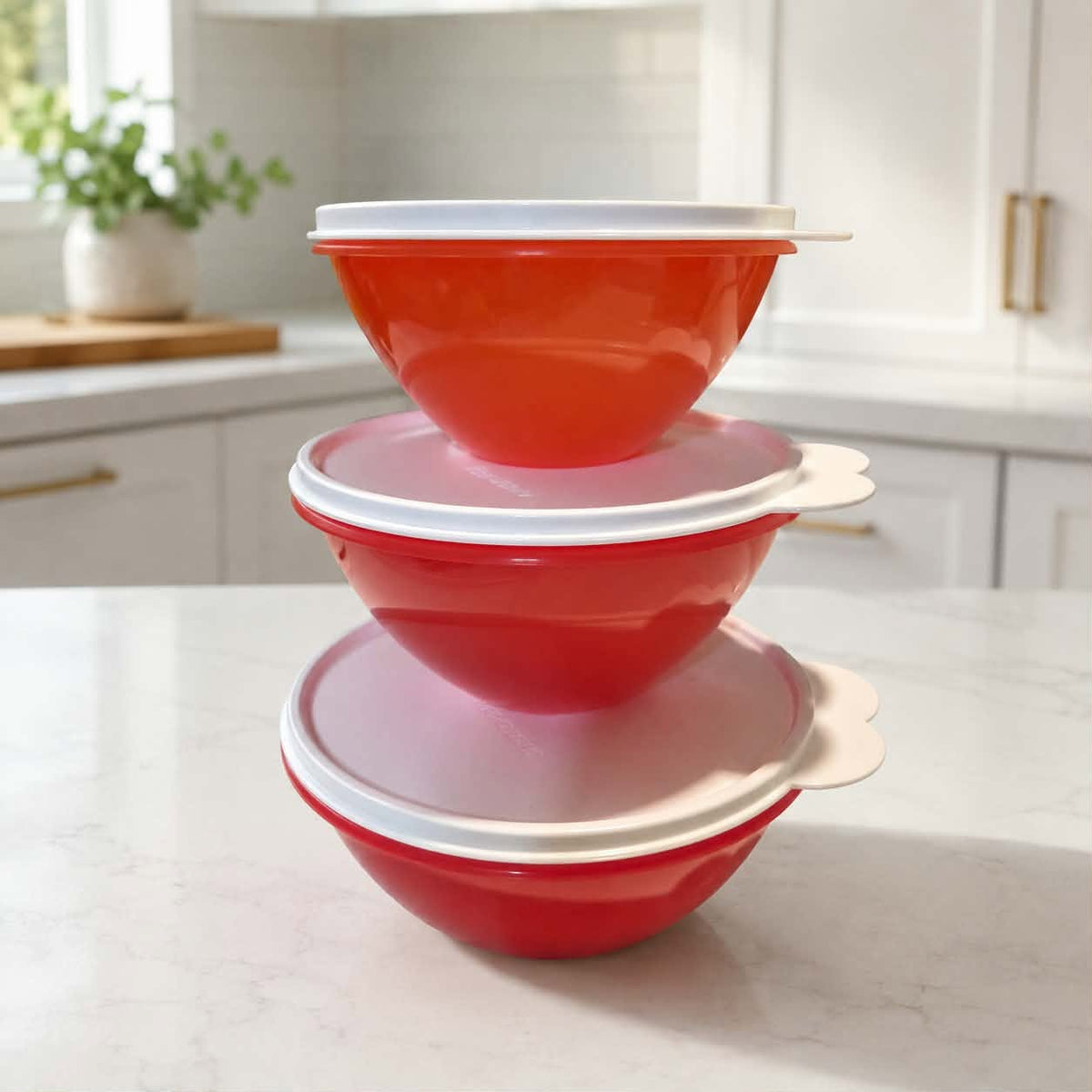 Ensemble de 3 Bols Wonderlier classiques Tupperware – rouges