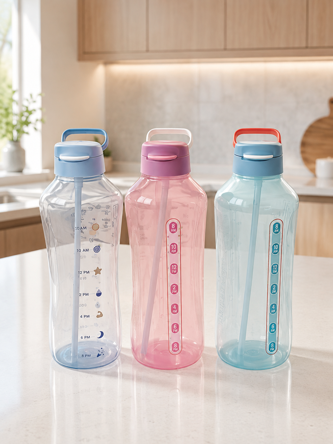 💧 Bouteilles d’hydratation avec indicateur d’heure 2L 💧