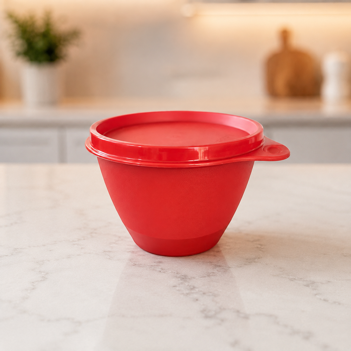 Plat rouge avec couvercle