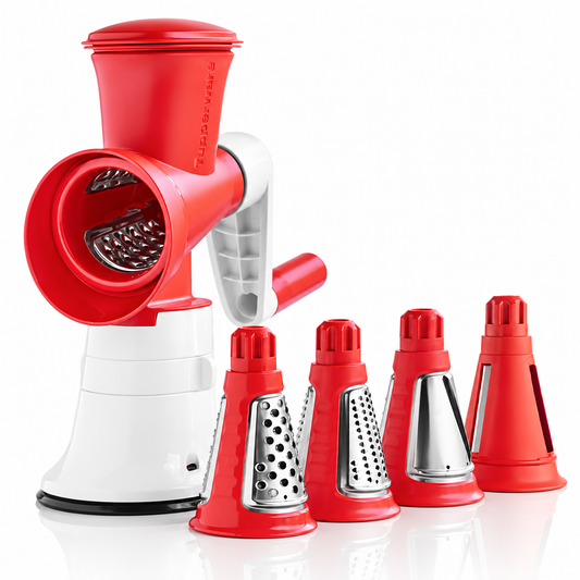 Grate Master Tupperware® avec base et 3 cônes – Ensemble 4 pièces