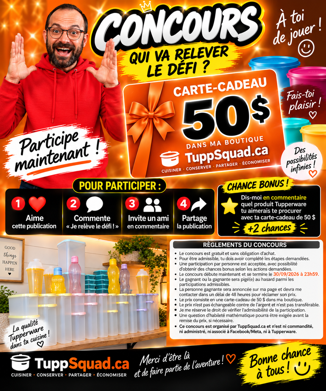 🎁 DÉFI — COURS LA CHANCE DE GAGNER UNE CARTE-CADEAU DE 50 $!