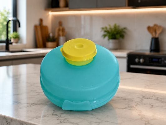 🥯 Tupperware Bagel Keeper – Green and yellow 💚💛