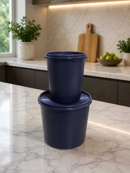 💙 Tupperware Navy Blue Servalier Ingredient Storage Duo