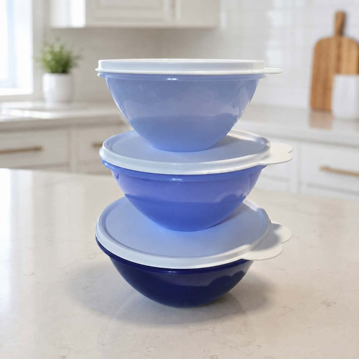 Ensemble de 3 Bols Wonderlier classiques Tupperware – bleus