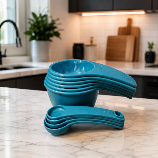 🥄 Cuillères à mesurer Tupperware – Couleur Sarcelle 💙